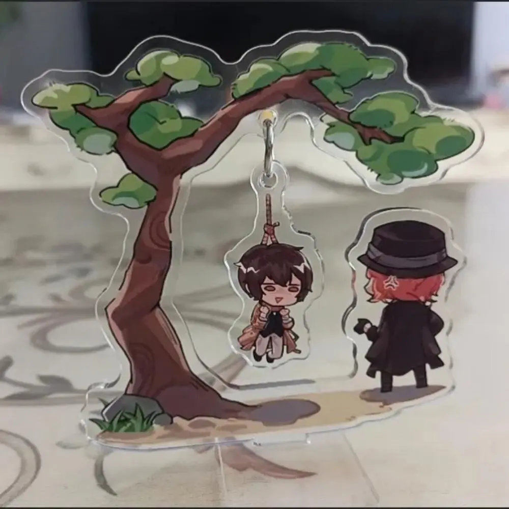7.5cm Bungou Stray Dogs Acrylic Statue Stand - Nakahara Chuuya & Dazai Osamu Character Figurines Doll Ornaments, Anime Game Motif Doll Ornaments, Home Decor Desktop Funny Toy