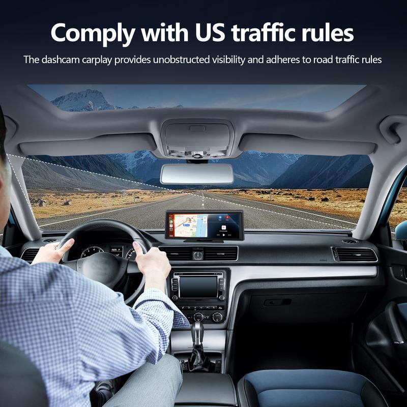 【Hieha】New Year  Gift：2026 Top-Rated Carplay Dash Cam:Updated 8.14" Portable Touchscreen with Wireless Carplay, Android Auto, 1080P Backup, and 2K Front Camera — Complete GPS Navigation System Carplay for Any Car Carplay  Screen Big Screen Carplay