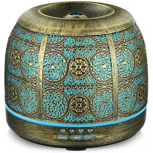 500ML Metal Essential Oil Diffuser - Ultrasonic Aromatherapy for Large Rooms, Home & Office, Perfect Gift for Men & Women