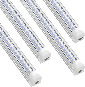 3FT Led Utility Shop Light - 22W 2200Lm 5000k Daylight White, T8 Integrated Fixture, V-Shape, T8 Light Tube, Clear Cover, Plug and Play, Ceiling and Under Cabinet Light, for Garage, Warehouse（4-pack) Fluorescent Lamp