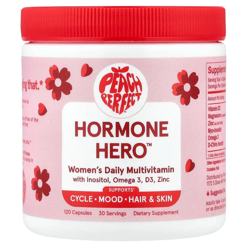 Peach Perfect Hormone Hero™, Women's Daily Multivitamin, 120 Capsules