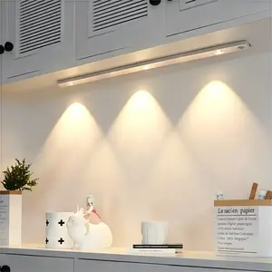 Motion Sensor LED Under-Cabinet Light, USB Rechargeable LED Night Light with 3-Color Temperature, Dimmable Wall Sconcefor Indoor Kitchen & Stair, Modern Night Lights, USB Powered Lamp
