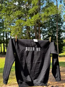 Southern Brand Beer Me Embroidered Sweatshirt - Black Classic Hoodie for Men Casual Relaxed Fit Year Round Wear