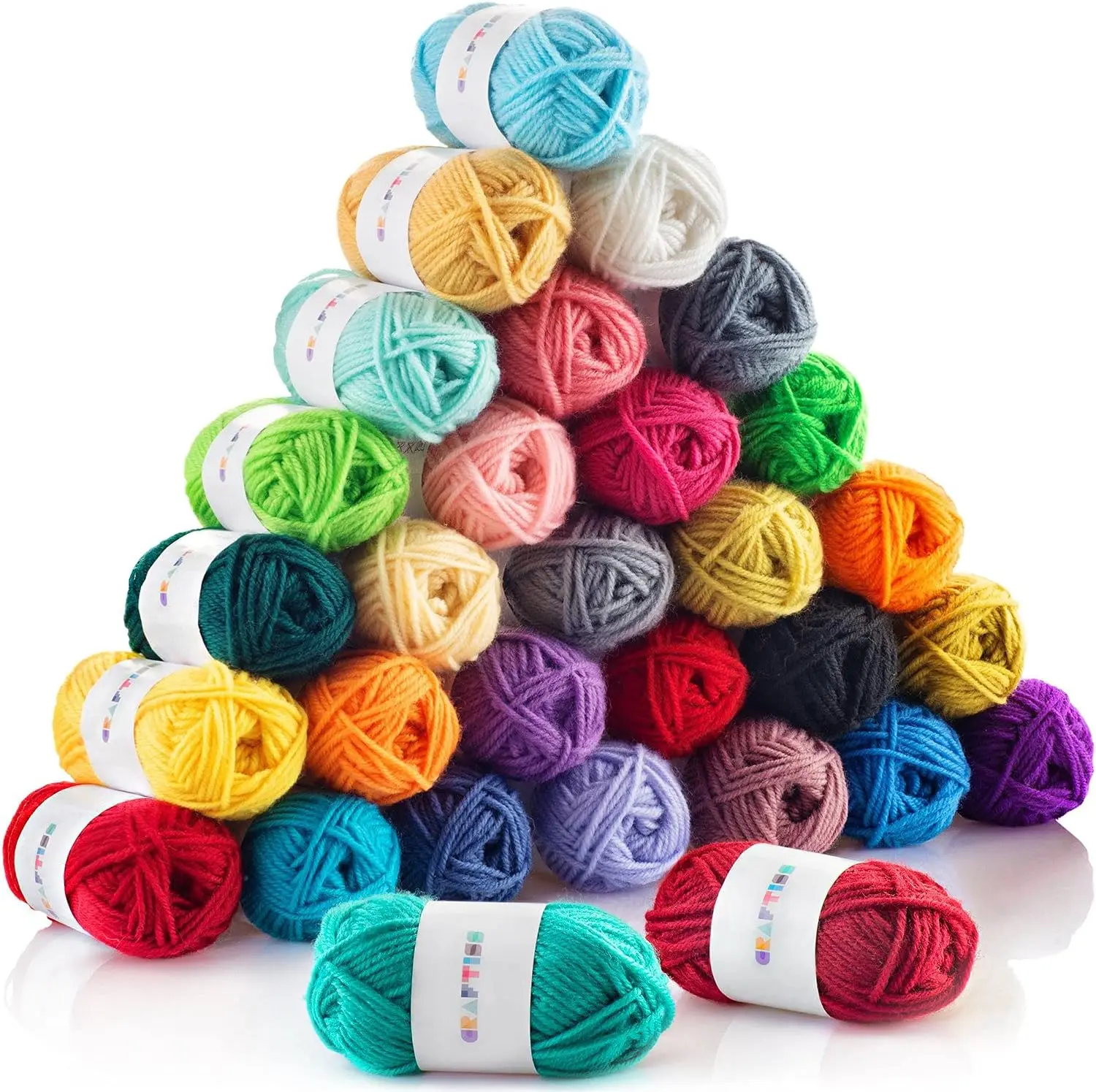 30 Pcs Bulk Acrylic Yarn Set - 4-Ply 25g/0.88Oz 35yd Bright Hues Milk Cotton Yarn, Beginner Friendly Knitting & Crochet Supplies for DIY Crafts Gifts, Bulk Yarn