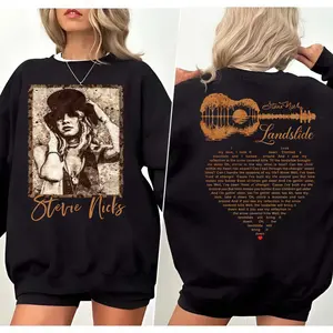 Stevie Nicks Landslide Shirt, Fleetwood Mac Fan Tee, Vintage Band Graphic Shirt, Landslide Lyrics Shirt, Retro Music Merch Tee, Acoustic Guitar Aesthetic Shirt