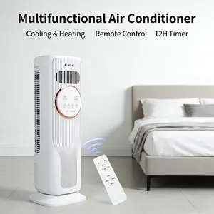 All-season cooling & heating tower fan. Ice crystal cooling keeps you refreshed; one-click heating warms the whole room. Quiet running and easy remote control.