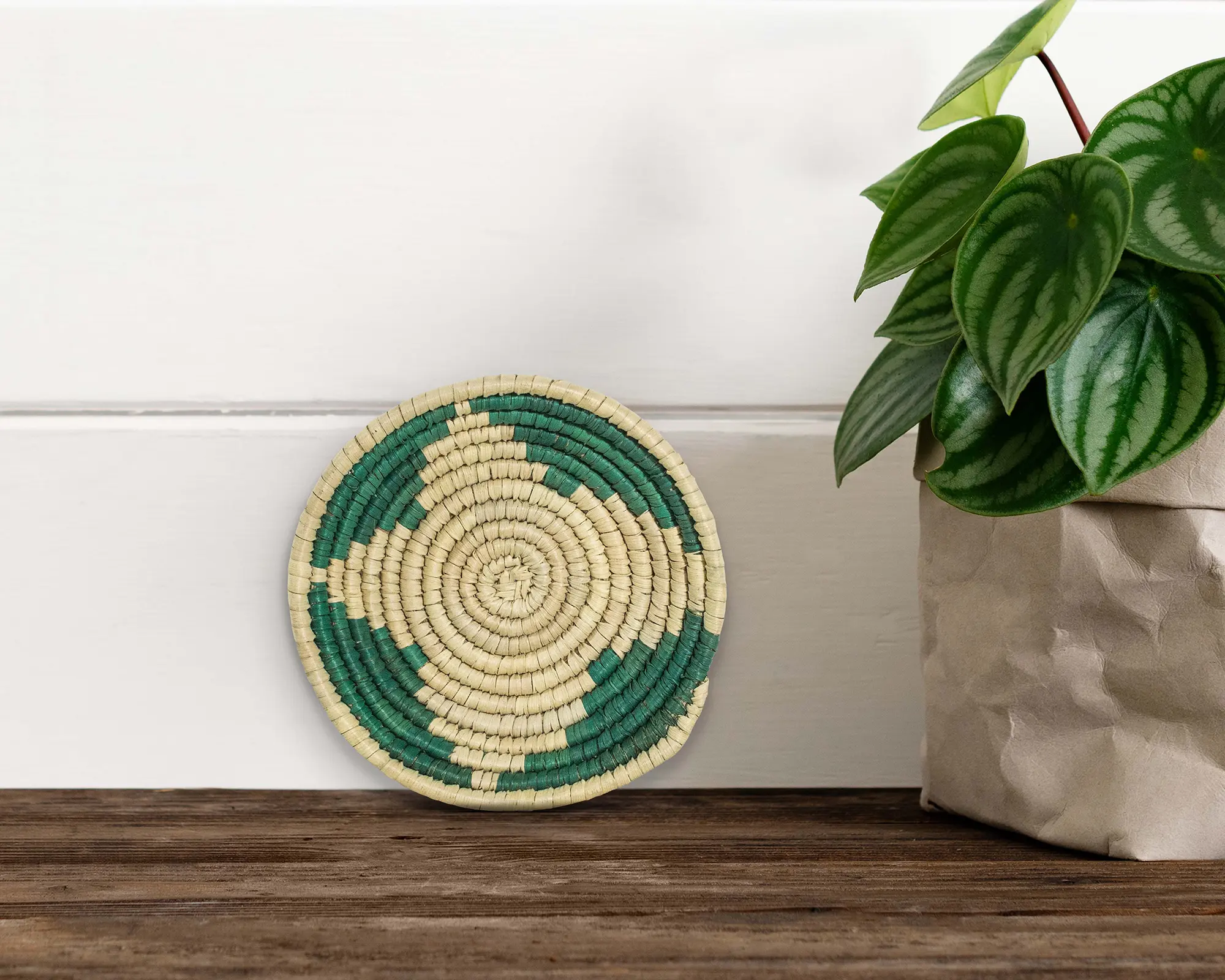 Boho Miniature Turquoise Star Basket, 5-Inch Mini (Pack of 5) Woven Wall Basket Decor for Keys & Jewelry, Colorful African Basket, Bohemian Basket wall art