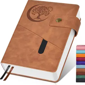 365 Page A5 Leather Journal for Men and Women, Durable Business and Travel Diary, College Rule Notebook 5.7"x8.5" Essential for Work and School