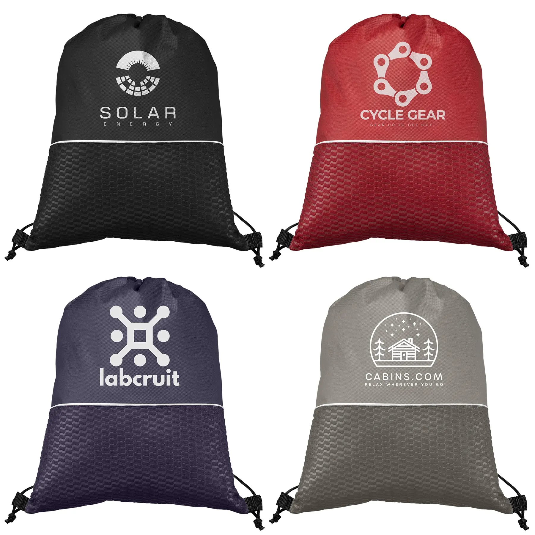 Personalized Gateway Deluxe Non-Woven Drawstring Bag Printed