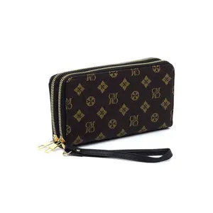 Fashion World CM Monogram Zip Around Clutch Wallet Wristlet