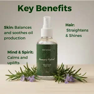Rosemary Water Spray for Hair Growth - Rosemary Hydrosol Spray for Hair, Root Enhancer - Strengthen, Moisturize, Thicken, Repair - Rosemary Hair Spray - 4oz