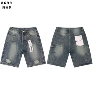 American style jeans shorts street casual men and women the same style
