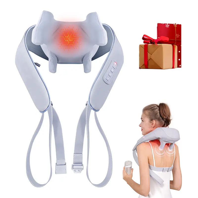 MASGRE Cordless Neck and Shoulder Massager with Heat – 6D Deep Kneading Electric Massage Pillow for Neck, Back, Legs, and Full Body Relaxation – Perfect for Home, Office and Car. Gifts for Black Friday and Christmas