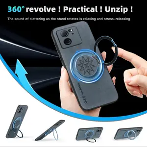 Dicoaster X, 360° Spin Stand with Integrated Magnetic Kickstand forXiaomi 15/15pro/14Tpro/14/13T/13Lite/12x/12sPro/12T/12s ultra/11i/11x, Luxury faux leather Case for 13T Phone Case, Fit for MagSafe and Car Holder, Playability and decompression