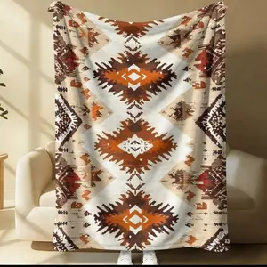 Aztec Print Blanket, All-Season Use, Suitable for Bed Sofa Car Room Decor, Perfect Gift for Kids and Adults