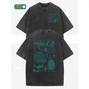 Oversized T-shirt Washed Cotton Relaxed Fit Streetwear Y2K Vintage Retro Loose Short Sleeve T Shirt Men Women Unisex Daily Summer Outfit 2026 New TikTok Viral