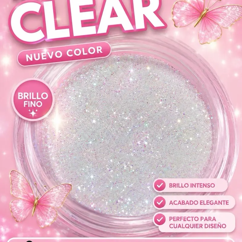 Glitter Mariposa Clear