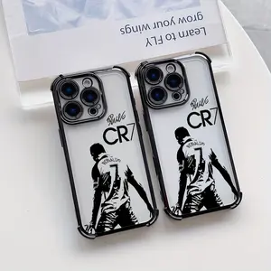 CR7 Soccer Star Ronaldo Phone Case Compatible with Iphone 16, 15, 14, 13, 12, 11 Pro Max, X, XR, XSMAX, 8, 7 Plus, Protective Shockproof Transparent Soft Back Cover.