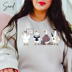 English Teacher Goose Sweatshirt ,  Professor Literature Lover Gift Vintage Inspired Educator Crewneck Literary Humor Sweat