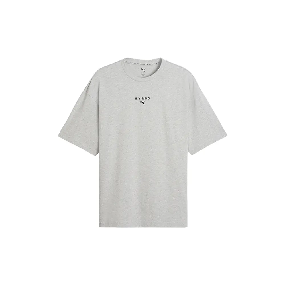 PUMA Mens X Hyrox Oversized Crew Neck Short Sleeve Casual Tops Casual - Grey