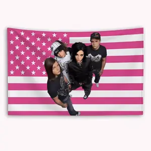Rock T-Tokyo H-Hotel American Flag Banner _ Flat Printed Flag Decor, Indoor Outdoor Use For Bedroom & Garage