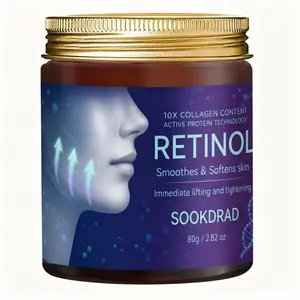 Retinol Moisturizer Cream Contains 10x Collagen, Smooths Soft Skin, Instantly Tightens, Suitable for Face Neck, Unisex, 80g, All Skin Types