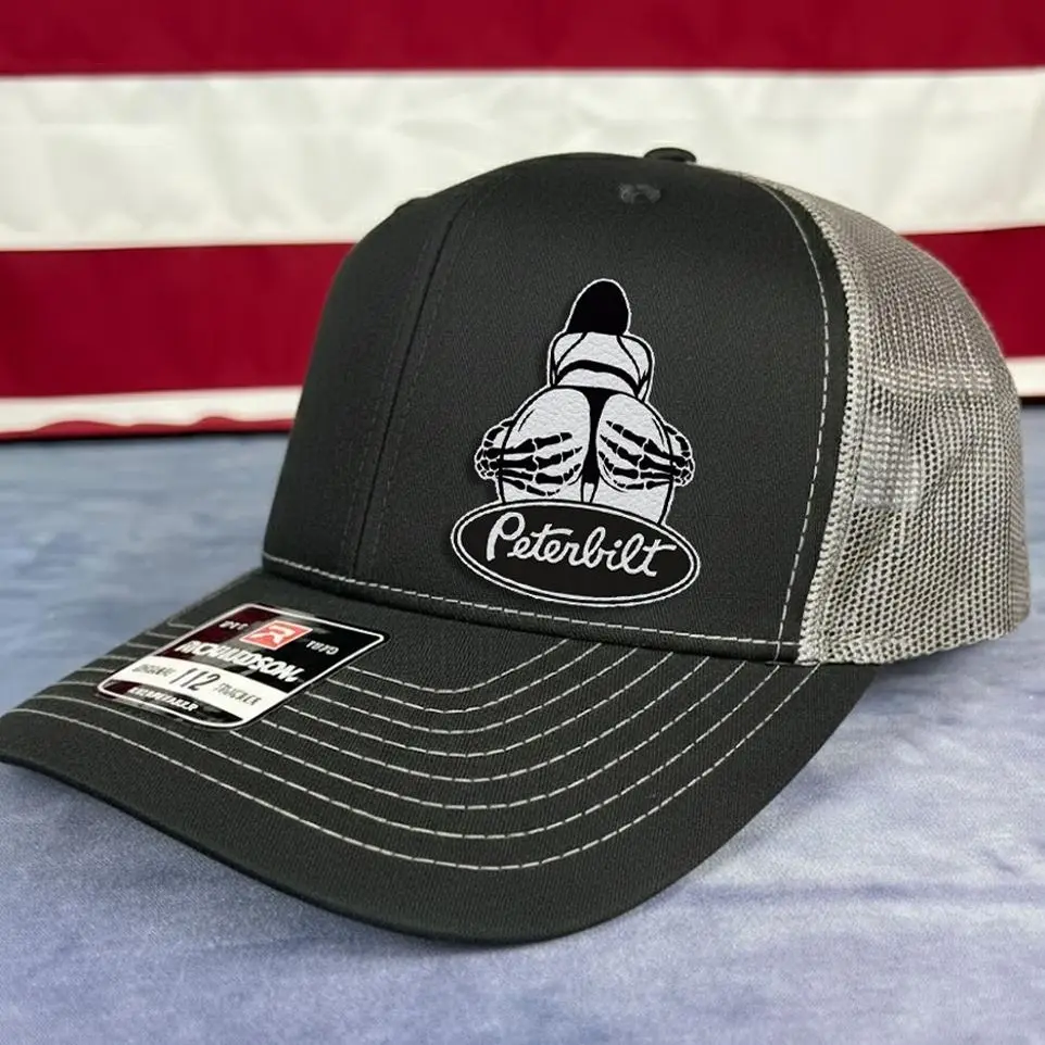 Peterbilt USA Biker Chick Skeleton Trucker Hat – Classic Mesh Cap