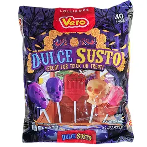 Dulce Susto - Assorted Candy Lollipops, Great For Trick Or Treat / 40 Pieces Bag /