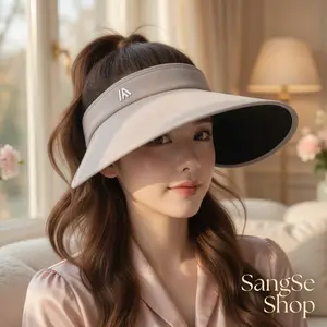 2026 Women’s Open-Top Sun Visor Trend Wide Brim Hat, Velvet-Lined Ice Silk Lightweight Breathable UV Protection Hat, Full Face Shade Outdoor Sports Hat for Cycling, Commuting, Travel, Beach, Summer and Daily Wear