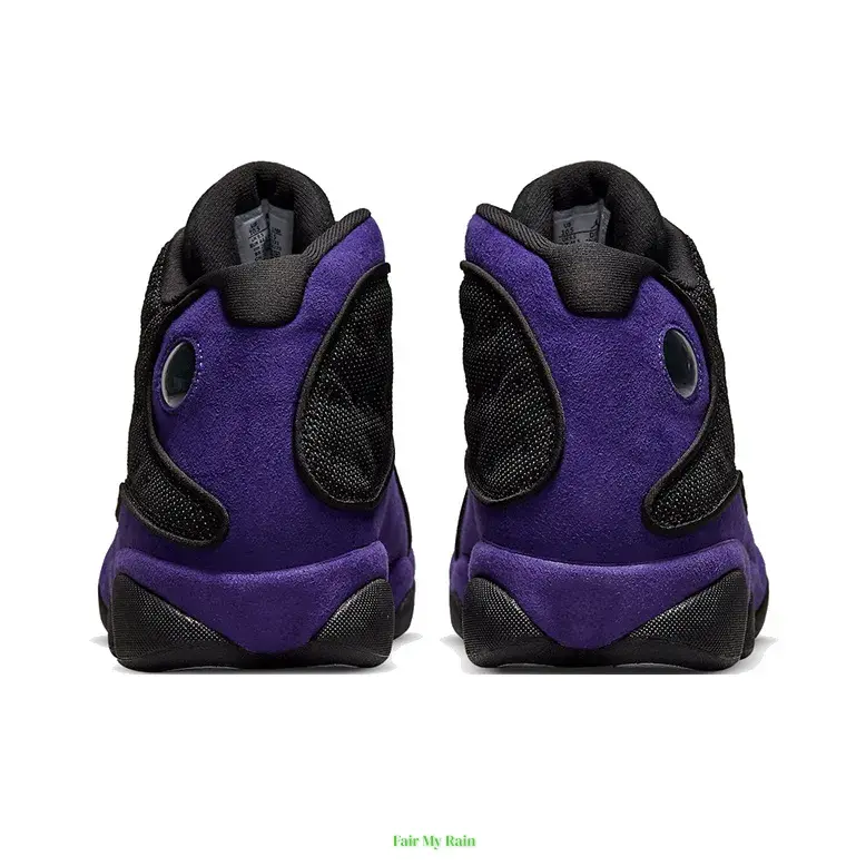 Black Purple High-Top Basketball Sneakers with Smooth Leather Upper, Cushion Shock-Absorbing Sole, Stable Ankle Support, Classic Retro Street Style, for Basketball Training & Daily Casual Wear, with Original Shoe Box (Sports Collectibles Accessory)