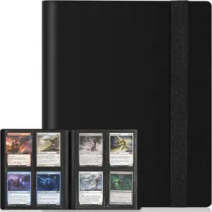 4 Pocket Card Binder for 160 Sleeves, Card Folder Ablum for Trading Cards Collection for Sports Cards, Baseball Cards, Game Cards, Mini TCG Binder Fit for MTG, Gift for Card Collector (Black), 4-Pocket Organizer