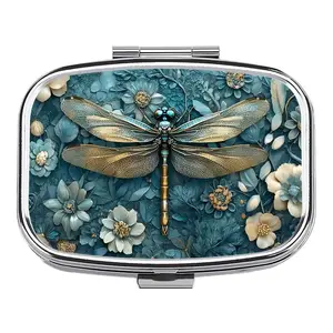 1pc "A delicate dragonfly" Design Pill Box - Portable, 2-Compartment Medicine Storage Organizer for Home, Travel, and Office Use - Ideal Christmas Gift, Travel Organizer|Playful Design|Durable Storage, Pill Organizer