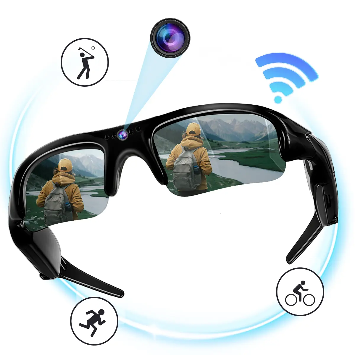 Smart Glasses With Camera Video Glasses  Smart Glasses For Men 1080P Camera Glasses, UV Protection, Unisex Sunglasses, HD Sports Camera, Outdoor Protection, Convenient to Carry, Recording Glasses, Multifunctional Smart Glasses