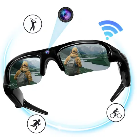 Smart Glasses With Camera Video Glasses  Smart Glasses For Men 1080P Camera Glasses, UV Protection, Unisex Sunglasses, HD Sports Camera, Outdoor Protection, Convenient to Carry, Recording Glasses, Multifunctional Smart Glasses