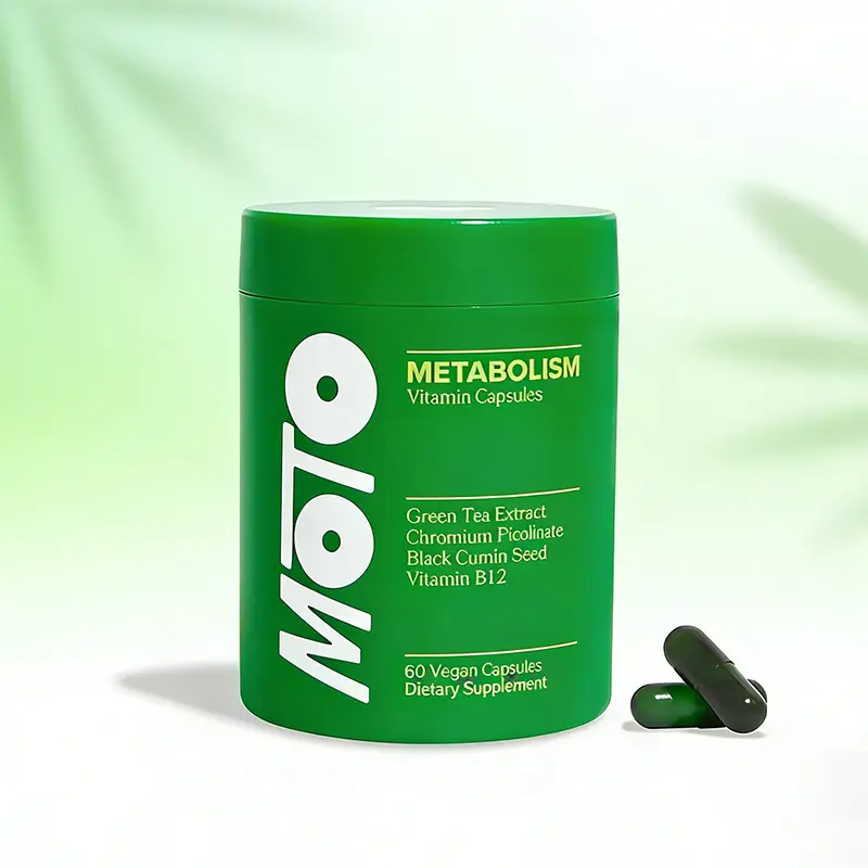 MOTO Metabolism Vitamin Capsules I 60 Vegetarian Capsules I Contains Green Tea Extract + Vitamin B12