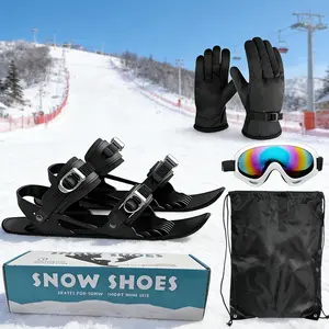 Snow Pro Mini Short Ski Skates Adjustable Skates Gloves Goggles Winter Sports Snowshoes