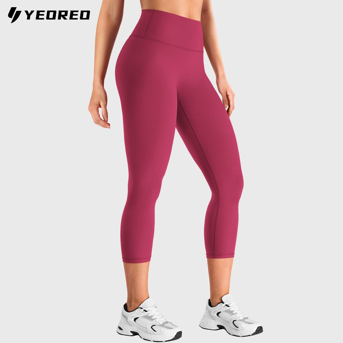 YEOREO Ease High Waisted Capri Leggings - 21" Inseam, No Front Seam, Hidden Scrunch, Buttery Soft Yoga Pants for Capri Pants Outfit