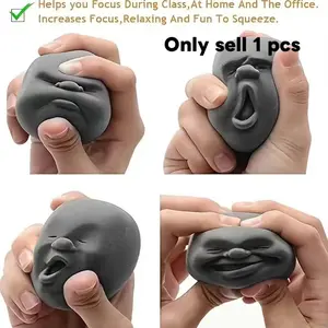1Pcs random   Funny Face Ball Stress Relief Gadgets Fidget Toy Set,Perfect Gift for Adults & Teens, Christmas Novelty,Classroom Reward, Fun Relaxation Item