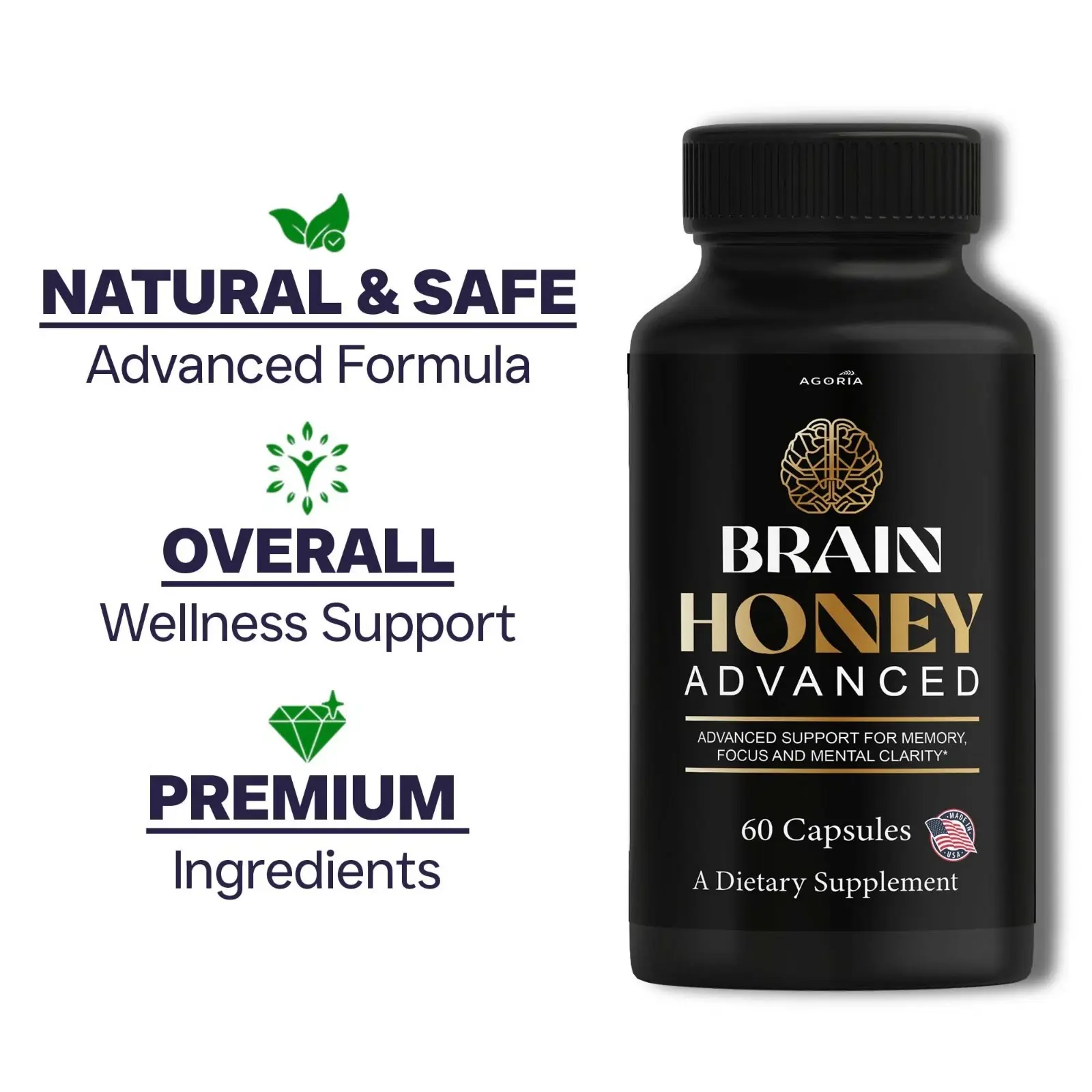 ( 2 Pack) Brain Honey Advanced Support Vitamin Supplement BrainHoney Capsules