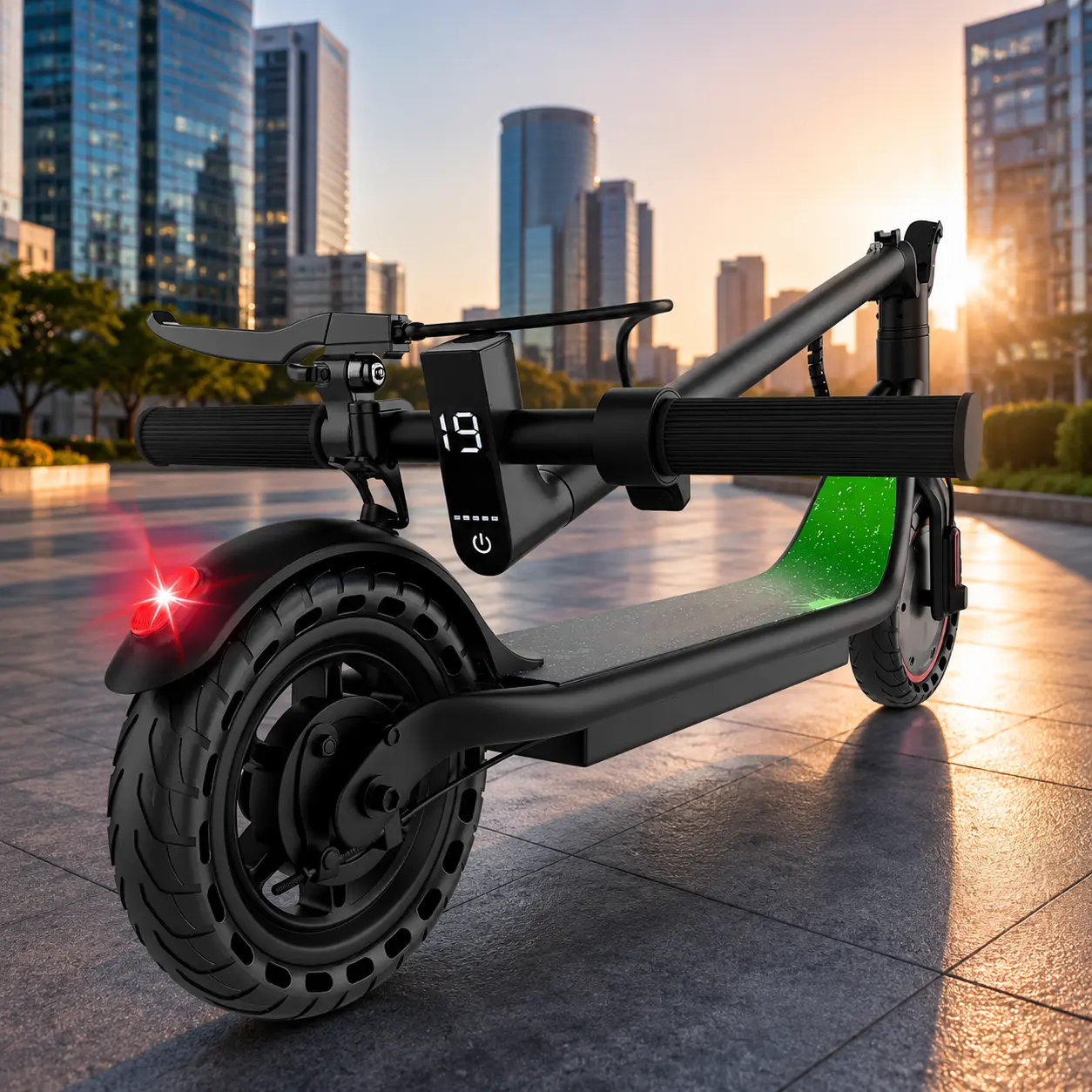 Adult Foldable Portable Electric Scooter for Sports & Outdoor Fitness - 350W High-Performance Motor, 8.5-in Durable Solid Tires, 36V 5.2Ah Battery, 19 mph Top Speed, Double Safety Braking System, App Control, Smooth Ride