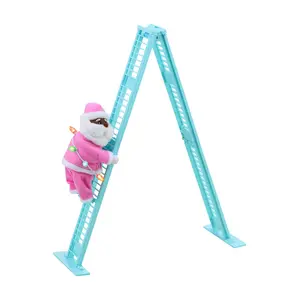 Mr. Christmas 9" Musical Tabletop Pastel Climbing Santa