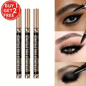 Black Pencil Eyeliner 3 Pack Kit - Waterproof, Sweatproof & Smudge Proof Long Lasting Eye Liner Set, Classic Smooth Glide Highly Pigmented Formula, Intense Jet Black Color Eye Makeup Cosmetics Bundle, Valentine'S Day Mother'S Day Gift Lipliner 3Ml