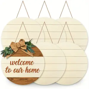 5 pcs 12 inch Christmas Wood Circles for Crafts Xmas Rustic Unfinished Round Wooden Signs Blank for Christmas Winter DIY Painting Art Craft