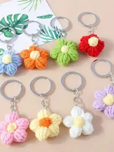 Cute Sakura Keychain Pendant, Simple Fashion Knitted Phone Charm, Heart-Shaped Bag Decoration, Perfect Gift for Easter Mother's Day