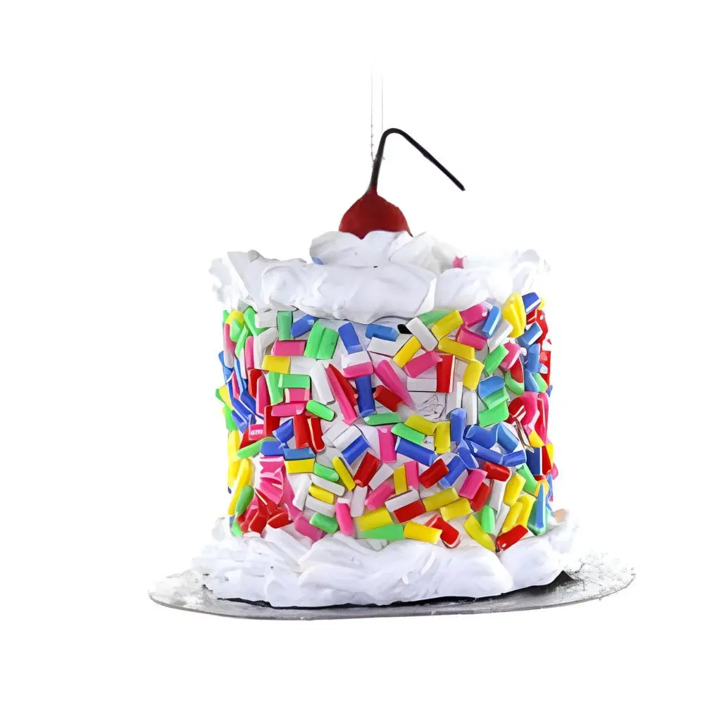 Miniature Sprinkled Cake Ornament