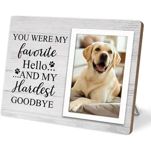 Pet Picture Frames Memorial You Were My Favorite Hello and My Hardest Goodbye 8x10 White Frame for 4x6 Photos Sympathy  for Pet Lovers