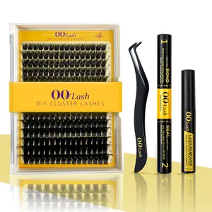OQ Lash Regina D Curl DIY Eyelash Extension Kit 224PCS Cluster Lashes Premium Soft Fibers Waterproof Long Lasting Makeup for Girls Beginner Friendly Individual Lashes Cosmetic