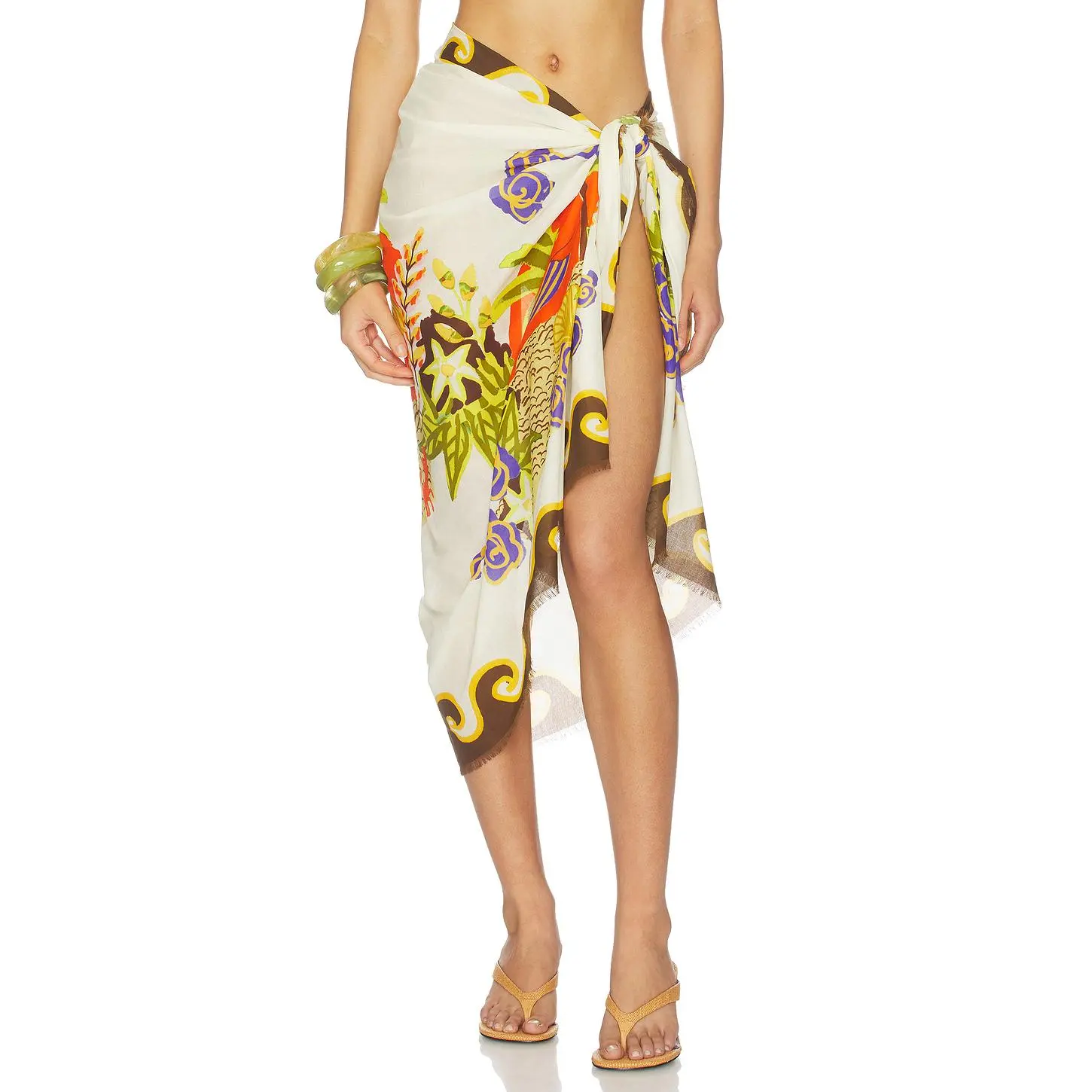 Alemais Island Cove Cotton Pareo in Cream
