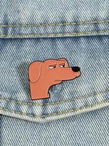 That's Suspicious Dog Meme Enamel Pins Cartoon Humor Dachshund Squinting Suspicious Expression Brooches, High Quality Durable Alloy Pins,Decorative Backpack Lapel Badge Funny Jewelry Gifts for Friends