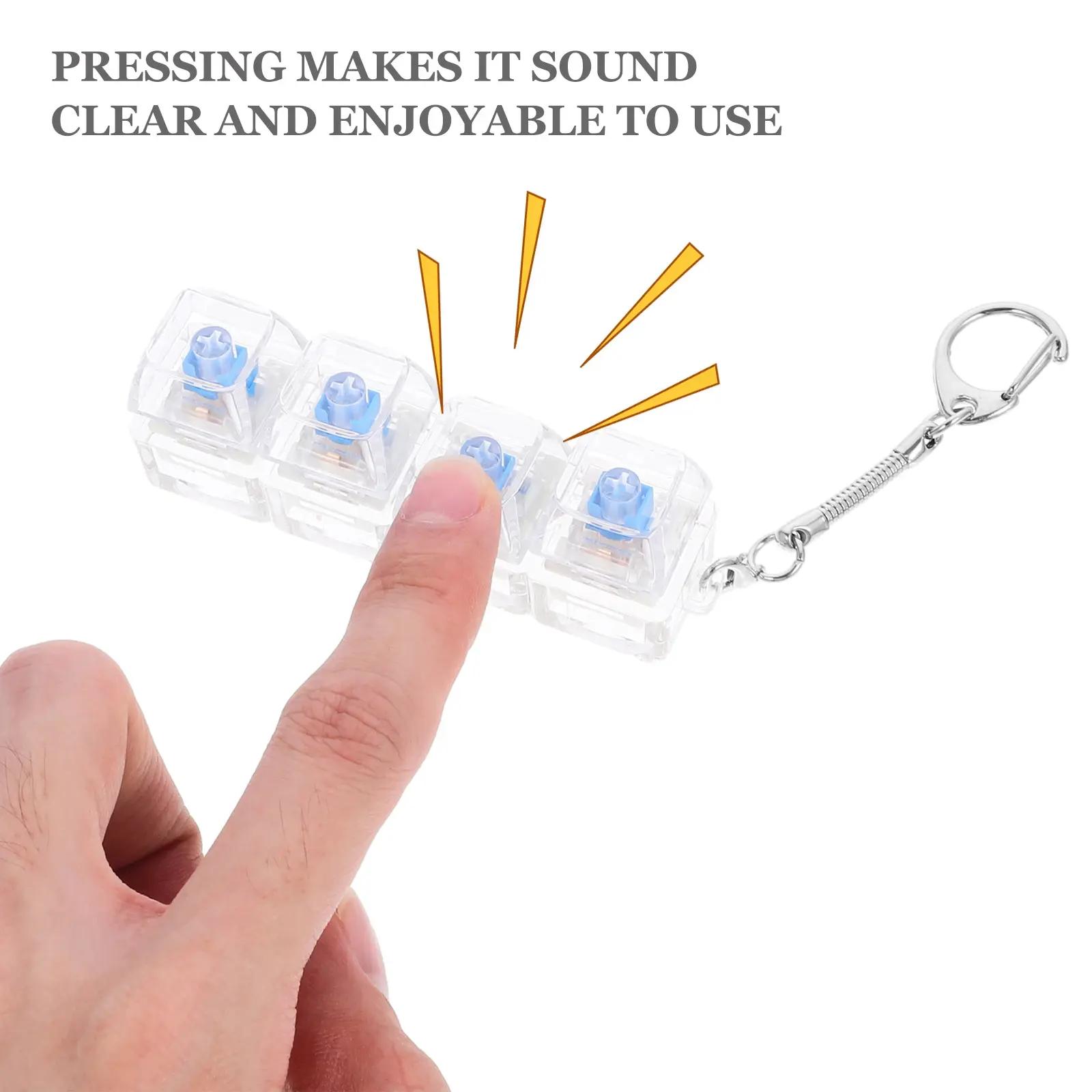 LED Keyboard Keychain Fingertip Toy – Mechanical Clicky Toy for Stress Relief Fun Light-Up Pendant for Kids & Adults Anxiety Relief Gift for Boys & Girls Valentine's Day Present
